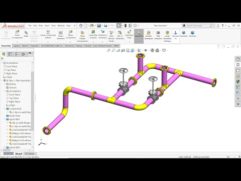 Видео: Прокладка труб в Solidworks