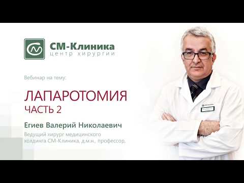 Видео: Вебинар: «Лапаротомия. Часть 2. Ушивание» - Егиев В.Н. (21.11.2017)