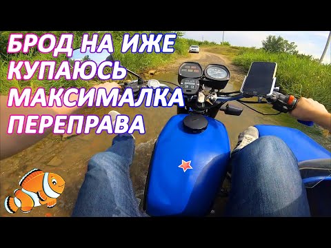 Видео: Ближняк на ИЖе с коляской: брод, максималка, купание, переправа