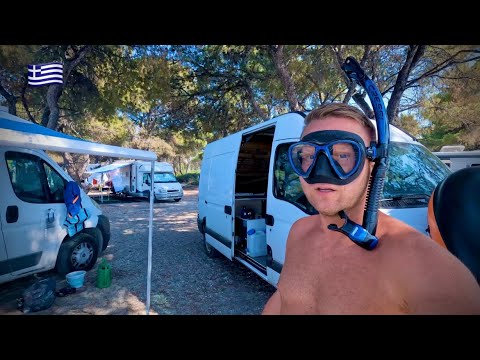 Видео: Греция / 2 дня дикого кемпинга, Конгер залез в мордушку и прямиком попал на сковороду