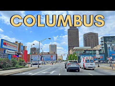 Видео: Жизнь в Колумбусе, Огайо, США - Исследование центра города Колумбус - Пеший тур в 4K UHD