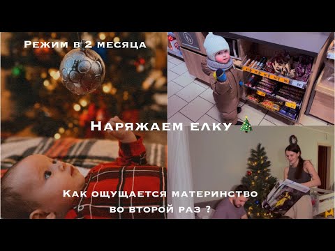 Видео: Режим в 2 месяца🤍Влог молодой мамы🤍Наряжаем ёлку 🎄 Погодки 🙈