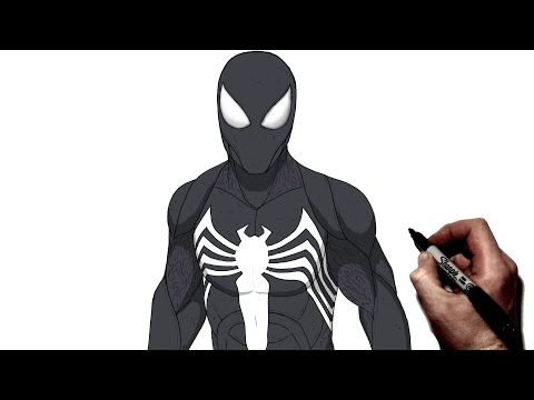 Видео: Как нарисовать костюм симбиота | Шаг за шагом | Marvel's Spider-Man 2