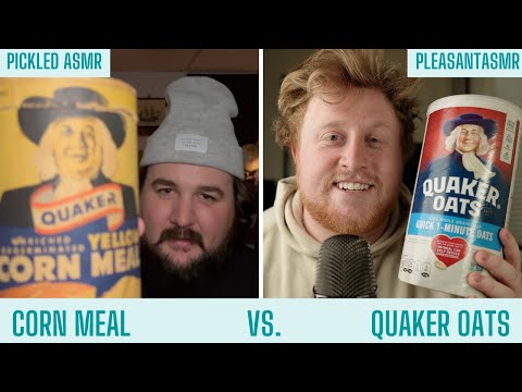 Видео: ASMR — быстрое и агрессивное постукивание и царапание (овсянка Quaker против кукурузной муки) с P...