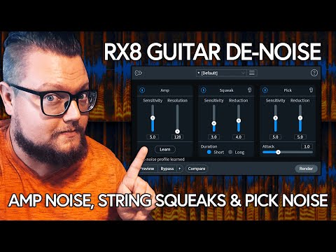 Видео: iZotope RX8 GUITAR DE-NOISE // Уменьшает шум усилителя, скрип струн и шум медиатора