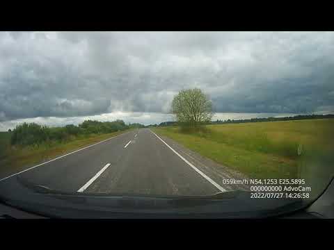Видео: Р-89 Лида-Трокели-Геранены-граница Литовской Республики (Геранены). Обратное направление 1