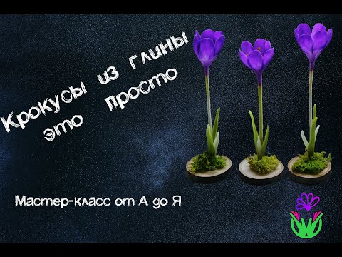 Видео: Как слепить крокус из полимерной глины. Подробный мастер-класс.