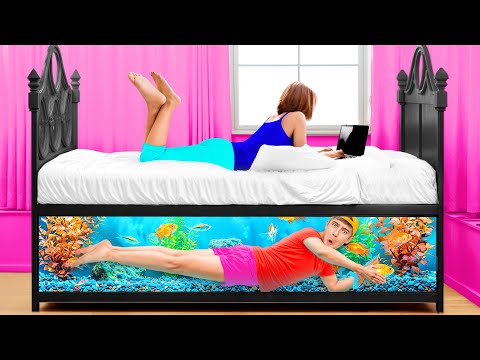 Видео: Превратили КРОВАТЬ в АКВАРИУМ !