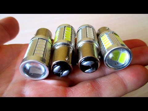 Видео: АВТОМОБИЛЬНЫЕ LED ЛАМПЫ ДВУХКОНТАКТНЫЕ КРАСНОГО И БЕЛОГО СВЕЧЕНИЯ.