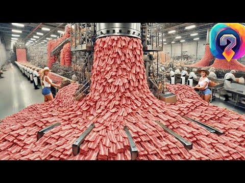 Видео: Как делают бекон: миллионы тонн в крупнейшей фабрике — невероятные секреты производства!