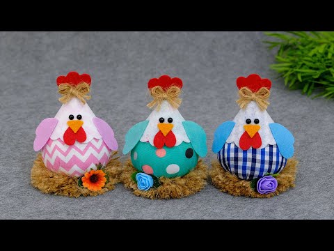 Видео: Красиво, просто, быстро🐔Милые курочки из ткани и фетра🥚Вам понравится эта идея😍