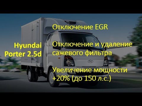 Видео: Hyundai Porter 2.5d: отключение егр, удаление сажевого фильтра, +20% мощности (до 150 л.с.)