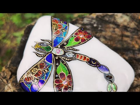 Видео: Зентангл Стрекоза - на камне Санторини
