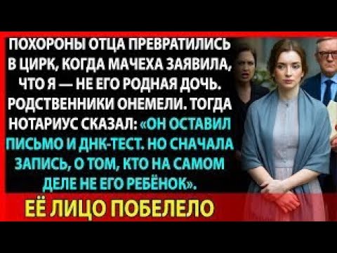 Видео: На похоронах отца мачеха заявила, что я не его дочь. Но адвокат включил запись — и она побледнела.