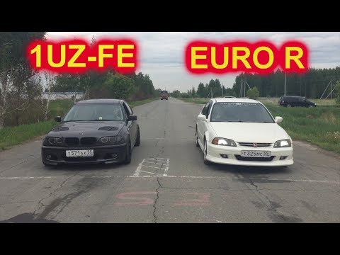 Видео: BMW против HONDA EURO R. А TOYOTA MARK II СЛИЛИСЬ. ДРАГ-ШОК!! Хондоводы жгут!!!