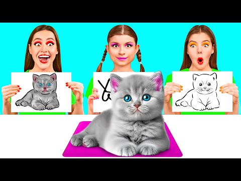 Видео: Кто Лучше Нарисует Предмет, Получит Его | Забавные Лайфхаки для Рисования от DaZaZa Challenge