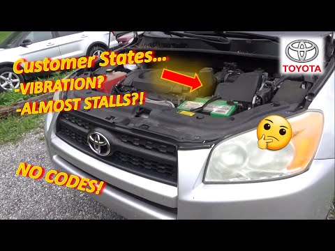 Видео: Клиент сообщает: «Почти глохнет, вибрация на холостом ходу»?! Кодов ошибок нет! (Toyota Rav4)