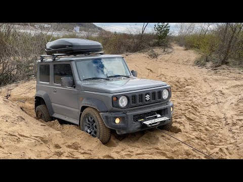 Видео: Suzuki Jimny тестирую лебёдку (условно один)