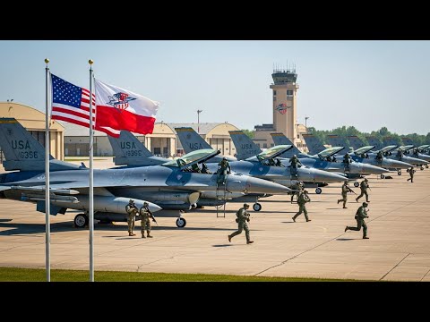 Видео: Польша удивлена ​​прибытием американских истребителей F-16 на авиабазу Повидз!
