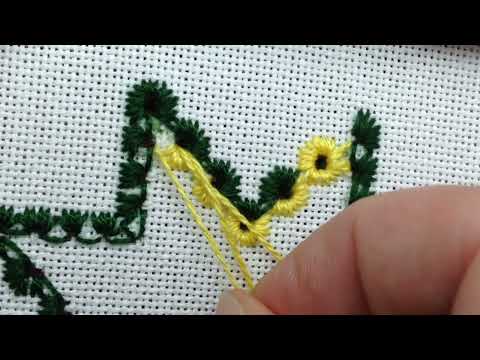 Видео: Як вишити зірку швом довбане. Крок другий - внутрішній контур зірки.