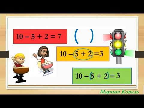 Видео: Сполучний закон додавання.Вирази з дужками.Порядок дій у виразах.