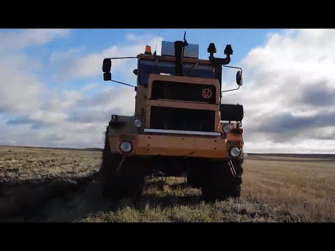 Видео: Трактор Кировец. Безотвалка близ села Майское.