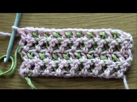 Видео: Узоры крючком. Двухцветная филейная сетка