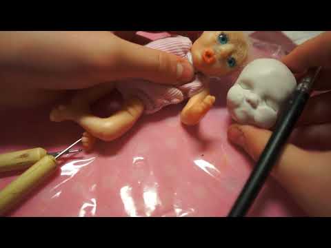 Видео: Как сделать мини реборна / Мастер класс лепка головы для реборна