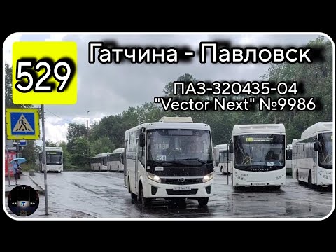 Видео: ЛО, автобус №529 от г. Гатчина до г. Павловск | ПАЗ-320435-04 "Vector Next" № 9986