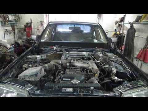 Видео: Мерседес W126 на1jzge vvti ч .2 установка двигателя.