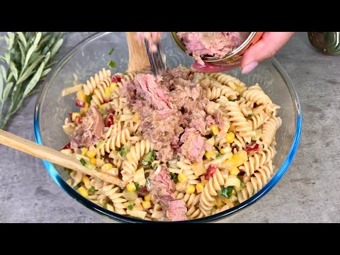 Видео: Я никогда не устану есть этот салат из тунца! Красочный салат из пасты с тунцом - Рецепт # 95