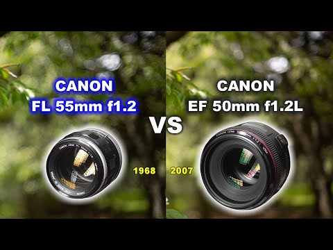 Видео: Обзор-сравнение Canon FL 55mm f1.2 vs Canon EF 50mm f1.2L