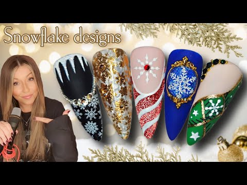 Видео: ❄️ Рождественский дизайн ногтей со снежинками | Простые рождественские ногти | Кошачий глаз, хром...