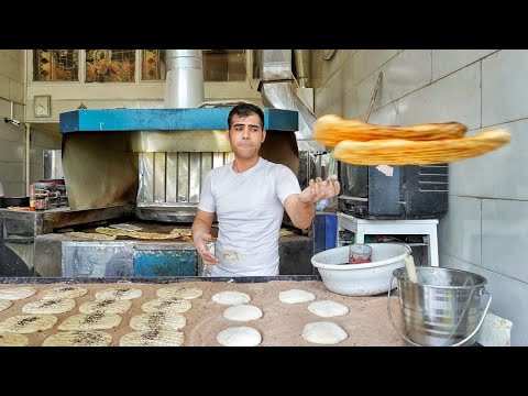 Видео: выпечка очень вкусного и популярного иранского хлеба под названием хлеб Барбари|выпечка хлеба