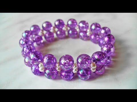 Видео: Летний браслет из бусин на резинке