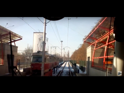 Видео: Киев скоростной трамвай 1 весь маршрут,вид с кабины/ Kiev speed tram 1 the entire route,cab view