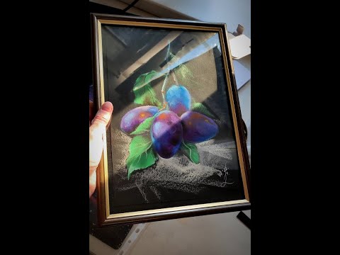 Видео: Рисую сухой пастелью "Сливы"