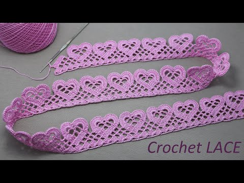 Видео: Beautiful and very easy to crochet LACE HEART for beginners PATTERN SCHEME Ленточное кружево крючком