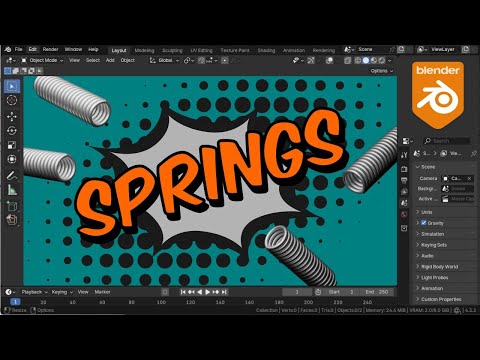 Видео: Учебник по Blender: процедурные пружины с драйверами и геометрическими узлами