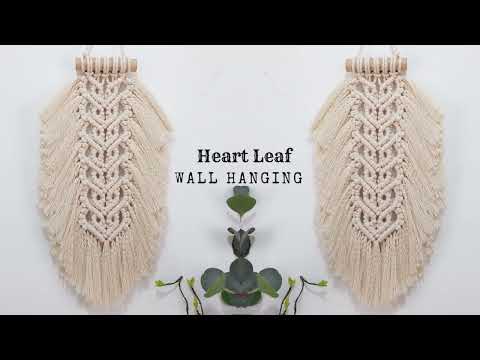 Видео: Настенная подвеска в виде листьев и сердечек из макраме | Настенный подвесной новый дизайн