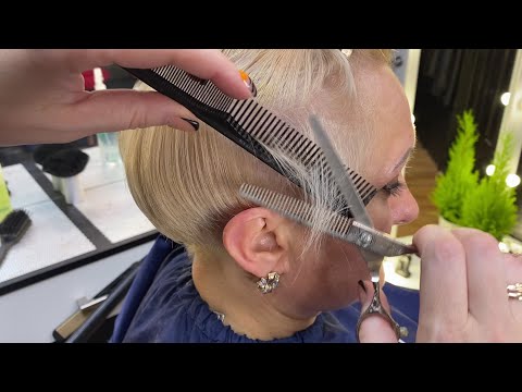 Видео: Короткая объемная стрижка на тонкие волосы ✂ Объем на тонких волосах \ Женский андеркат без укладки