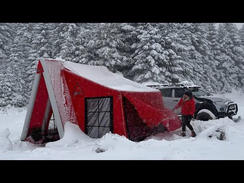 Видео: НАША ПАЛАТКА БЫЛА ПОД СНЕГОМ ВО ВРЕМЯ СНЕЖНОЙ БУРАНИ