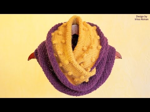 Видео: ДВУХЦВЕТНЫЙ СНУД в 2 ОБОРОТА. ШИШЕЧКИ. СНУД СПИЦАМИ "КОМБИНАЦИЯ"