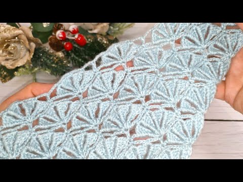 Видео: Вязать этот узор одно удовольствие ✨ Бактус крючком ✨  Crochet shawl ✨