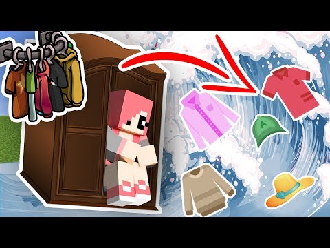 Видео: ЦУНАМИ ИЗ ОДЕЖДЫ ПРОТИВ ДОМА ИЗ ШКАФА В МАЙНКРАФТ