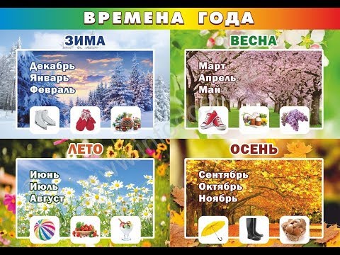 Видео: Изучаем дни недели, времена года, месяцы на русском языке.Learn days of the week, seasons and months