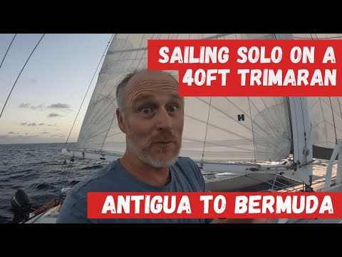 Видео: Соло на 40-футовом тримаране от Антигуа до Бермудских островов