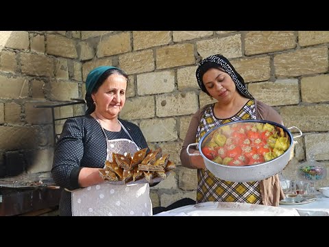 Видео: Долма 3 Сестры не жаренного Фарша  | Гата Сочи Печенье | Молодая Семя в Деревне