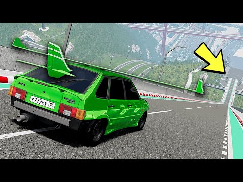 Видео: КАКАЯ МАШИНА ПРЫГНЕТ ДАЛЬШЕ С ОГРОМНОГО ТРАМПЛИНА В BEAM NG DRIVE!