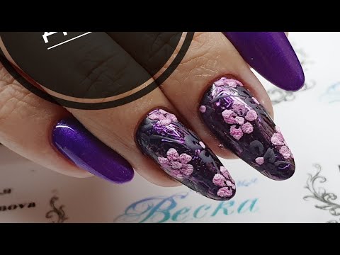 Видео: Новогодние цветы  Зимний цветочный принт  Втирка пигментами